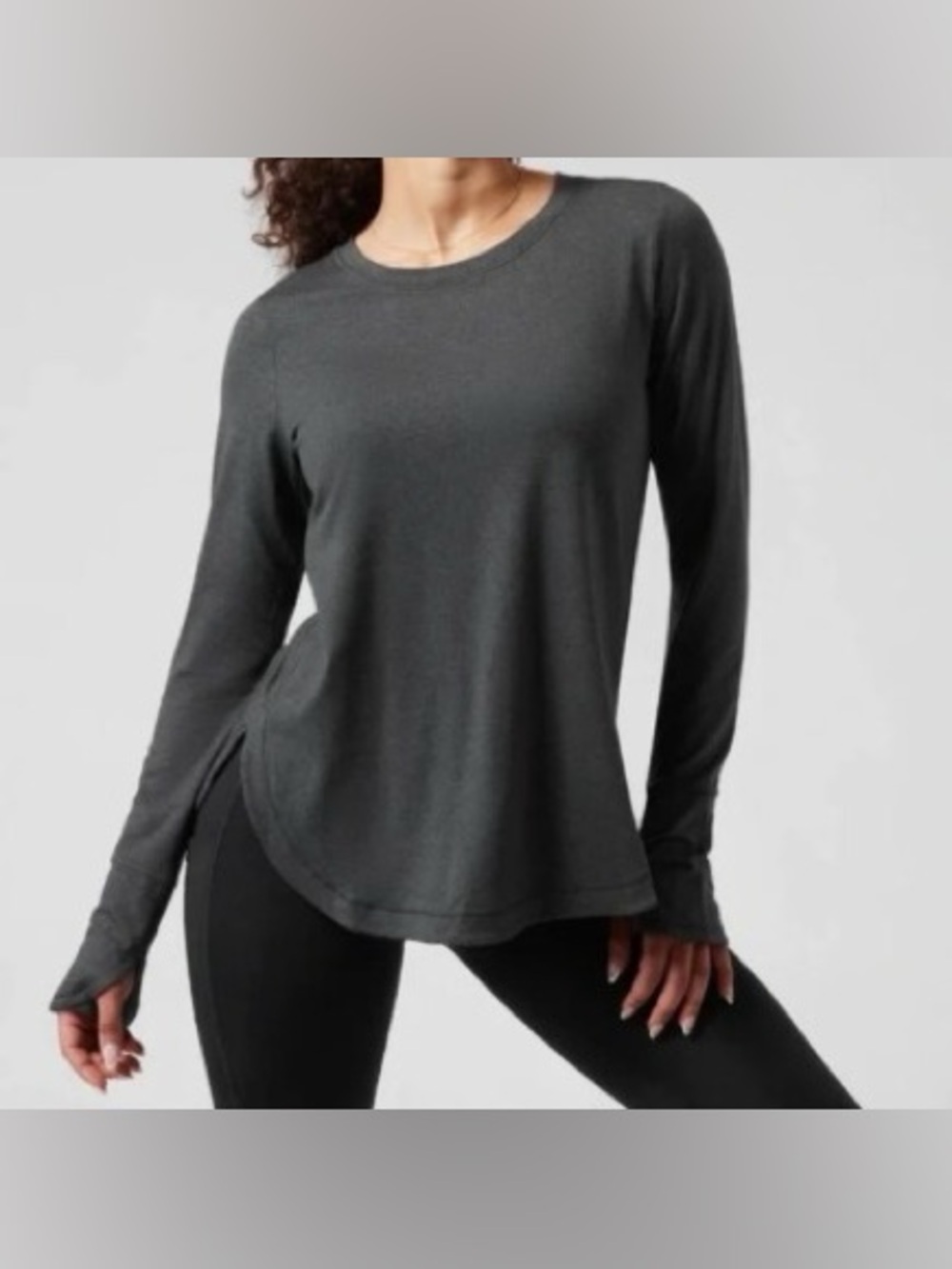 Athleta Uptempo Top Longsleeve Gray Size 2X